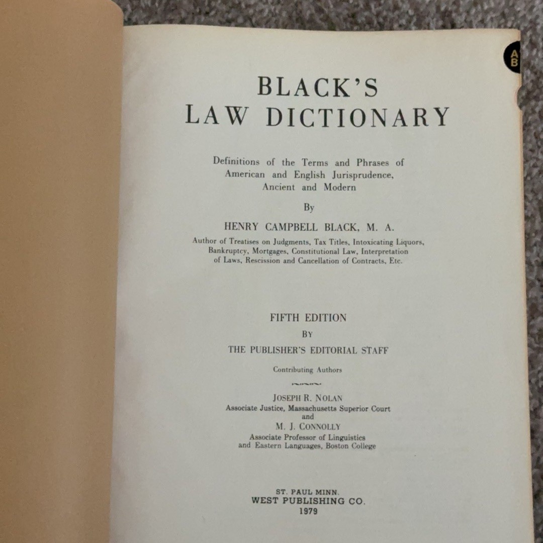 Black’s Law Dictionary Special Deluxe Fifth Edition 1979 West Publishing
