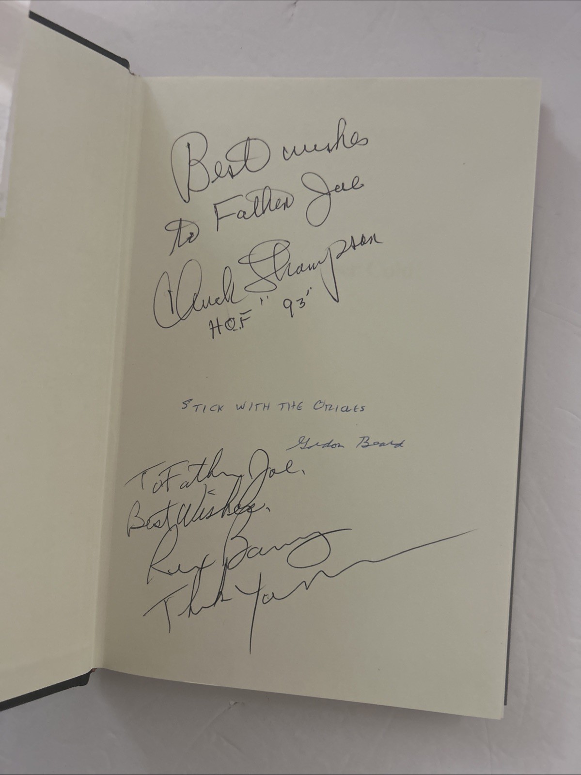 Chuck Thompson & Rex Barney SIGNED Ain’t The Beer Cold Orioles MLB HOF 1996 HC