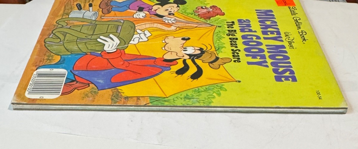 Vintage Mickey Mouse & Goofy The Big Bear Scare A Little Golden Book 1978 M