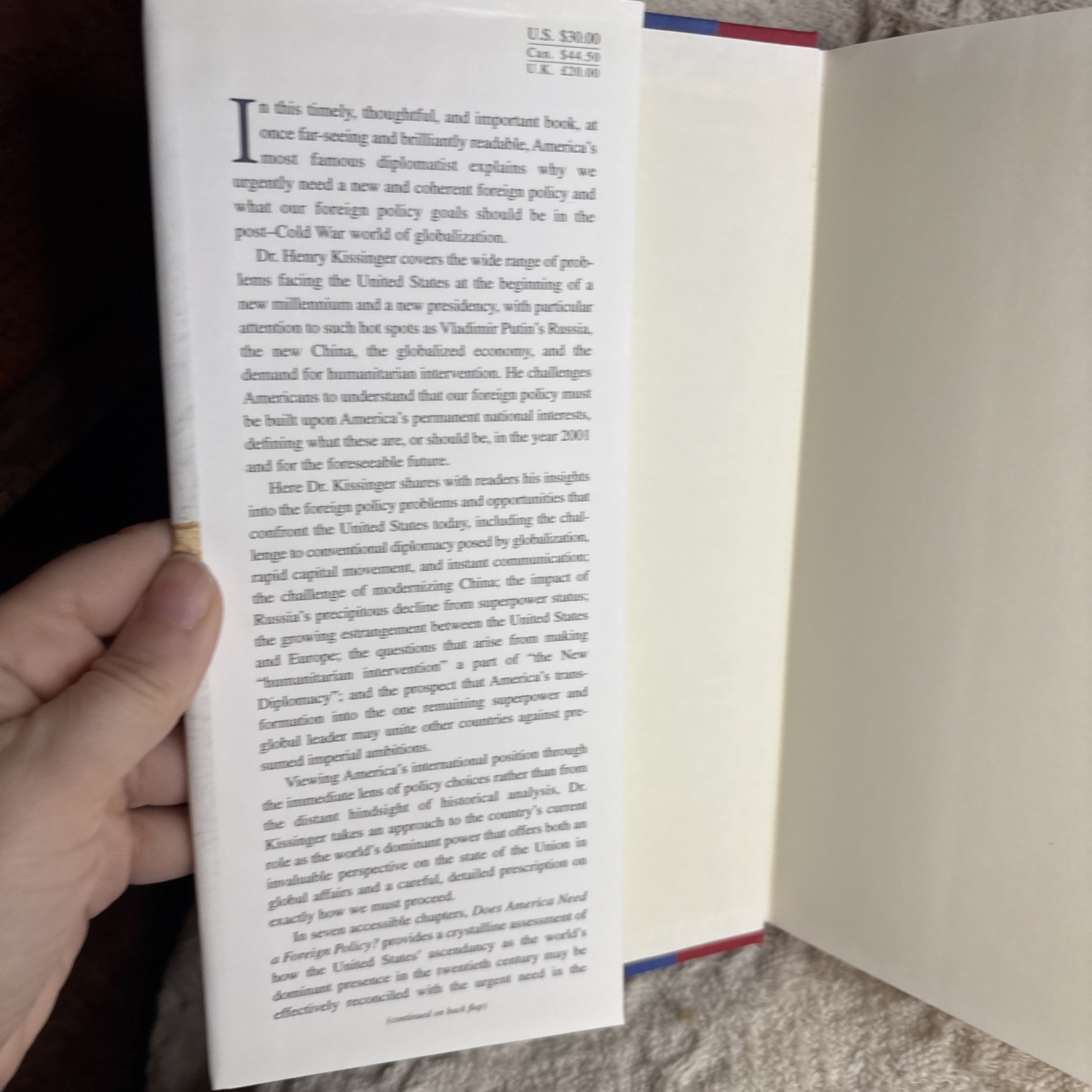 Henry Kissinger Does America Need A Foreign Policy? 1st ed/printing 2001