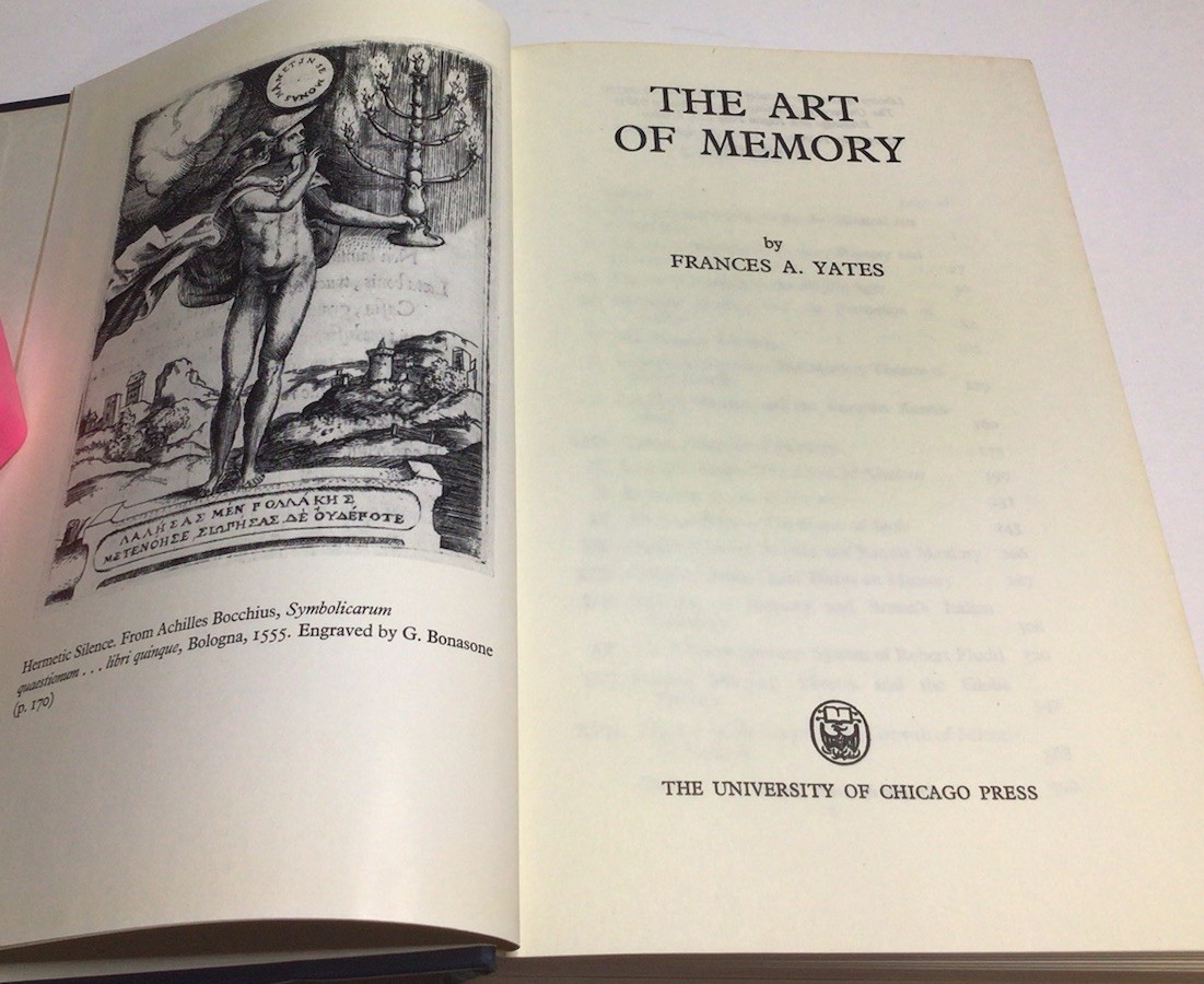 The Art Of Memory Frances A Yates 1966 Hardcover Dust Jacket