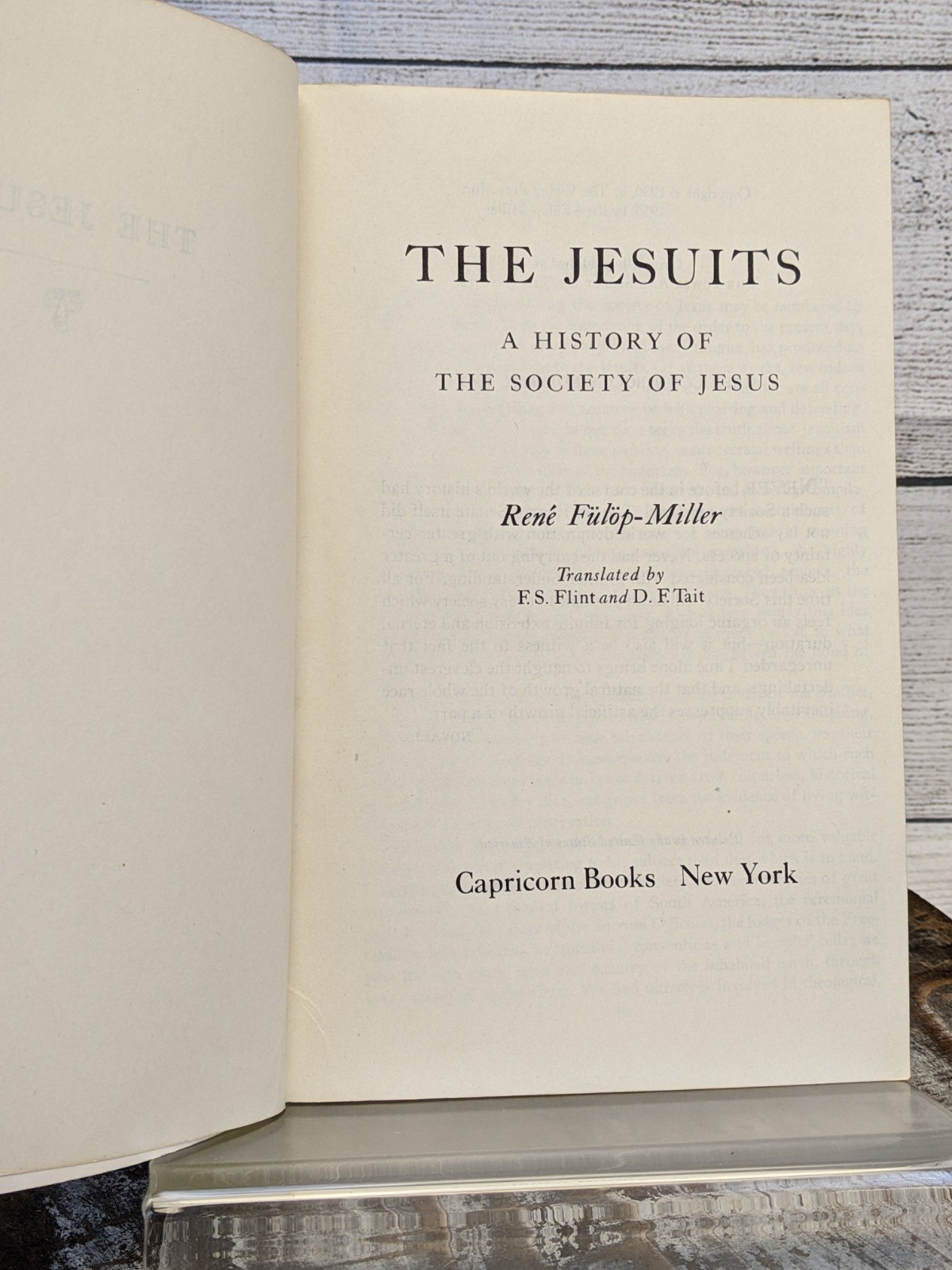 The Jesuits A History of Society of Jesus by Rene Fulop-Miller 1963 Paperback