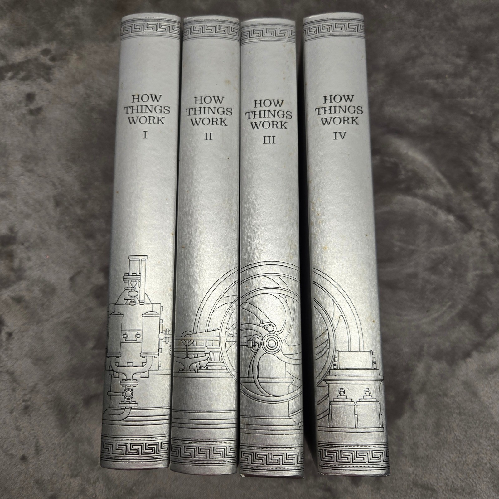 How Things Work Volumes I-IV Set Vintage Silver Hardcover Science Encyclopedia