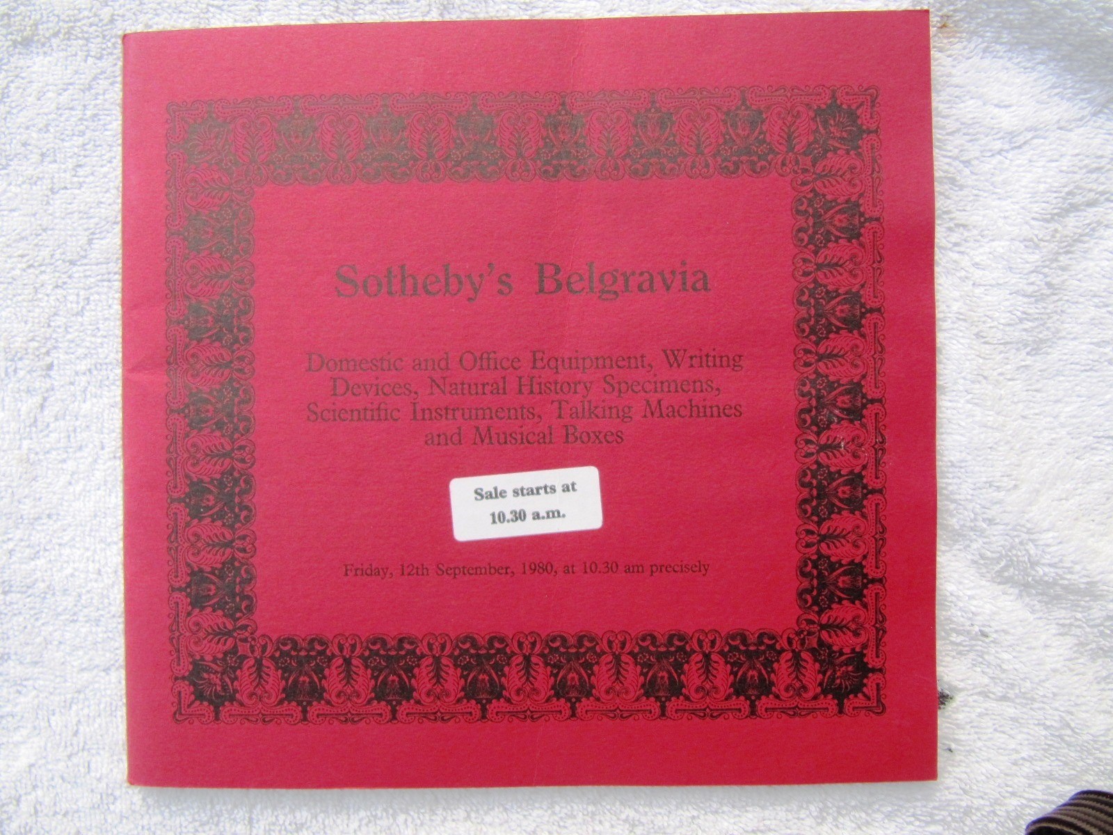 SOTHEBY’s AUCTION CATALOG 1980 Phonographs Gramophones Music Boxes Jukeboxes