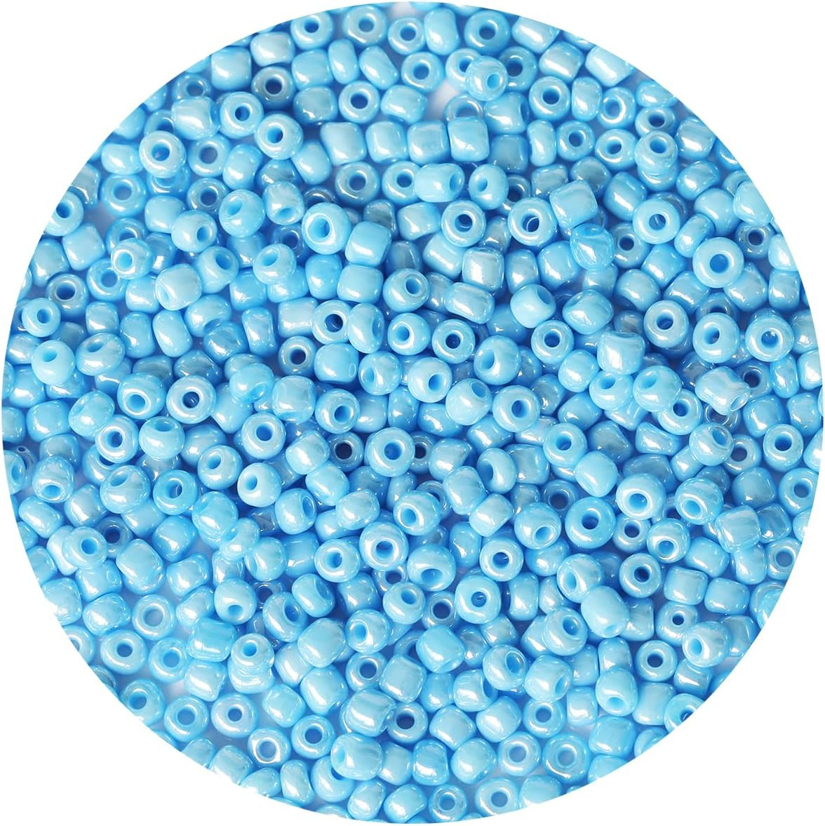 Opaque Light Blue Pearl Color 4mm Seed Beads About 1200pcs/100Grams in Bag, 6/0
