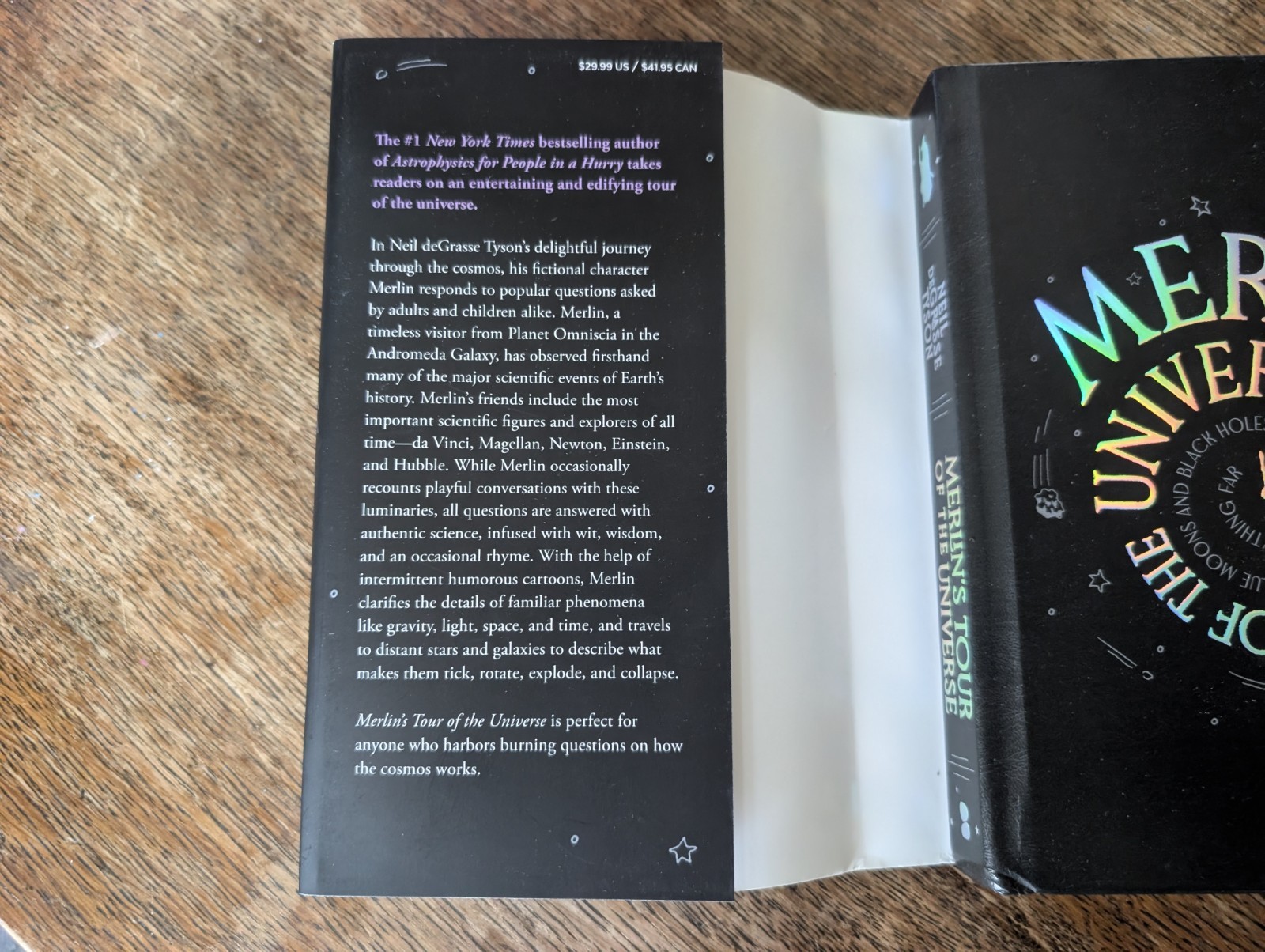 Neil deGrasse Tyson Signed “Merlin’s Tour of the Universe” 2024 Hardcover Book