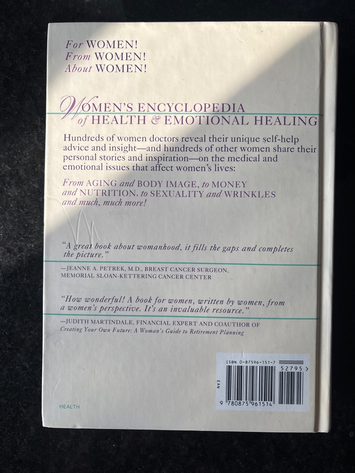 Women’s Encyclopedia of Health & Emotional Healing Hardcover-Good condition-read