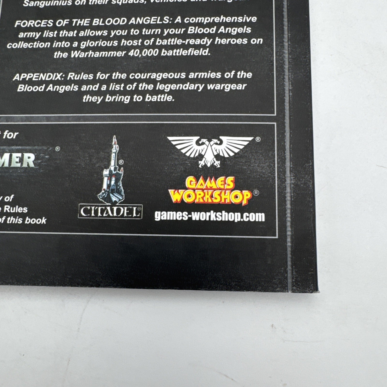 Blood Angels Codex Adeptus Astartes 2014 Warhammer Unread —Fast Free Shipping!