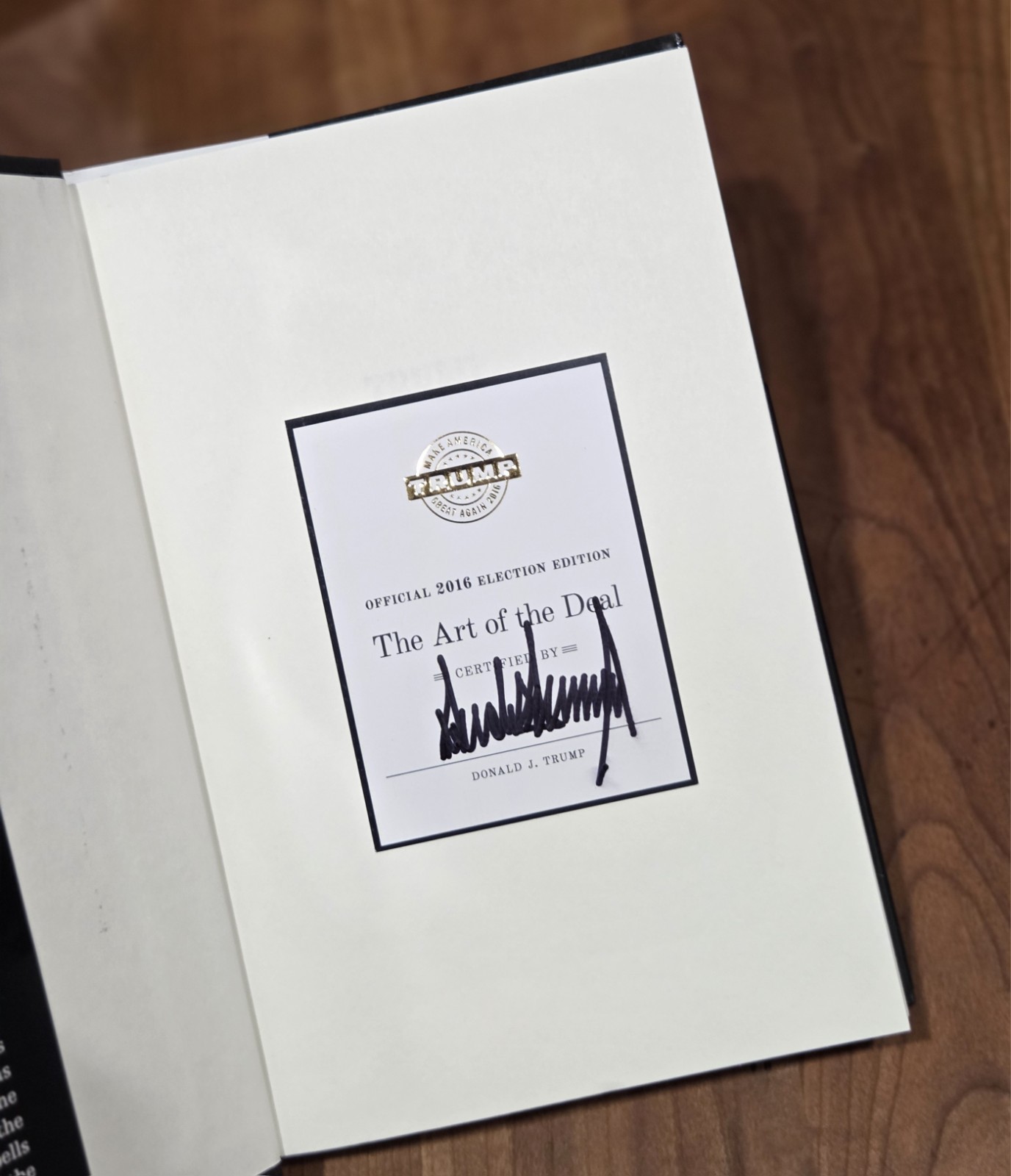 The Art of the Deal TRUMP Signed Autographed Hardcover Book 2016 President
