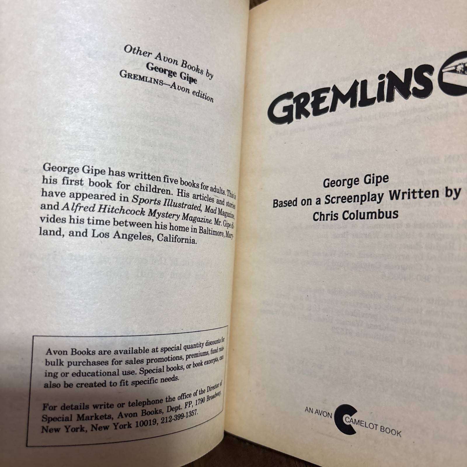 GREMLINS – 1984 – First Edition First Print Movie Tie-in Vintage Paperback