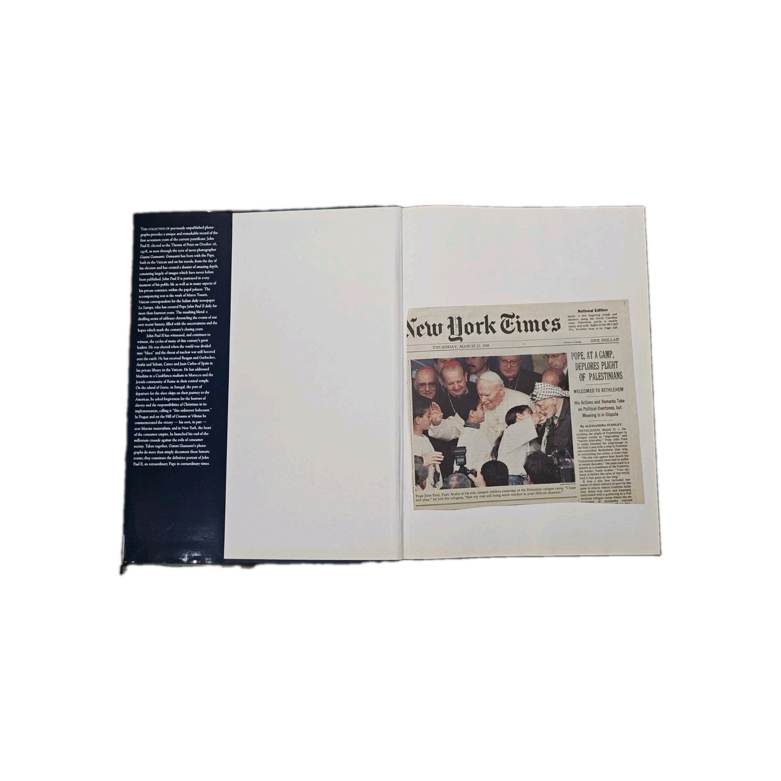 John Paul II : Portrait of a Pontiff Marco Tosatti HCDJ 1st Print NY Times Clip