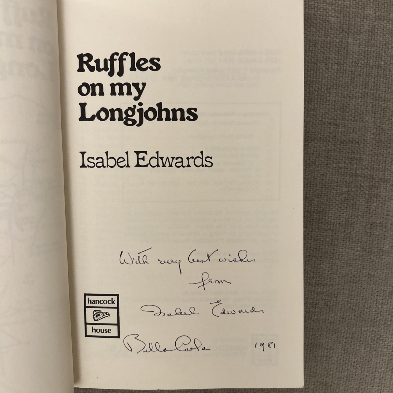 Ruffles on My Longjohns by Isabel Edwards (1981, Signed)