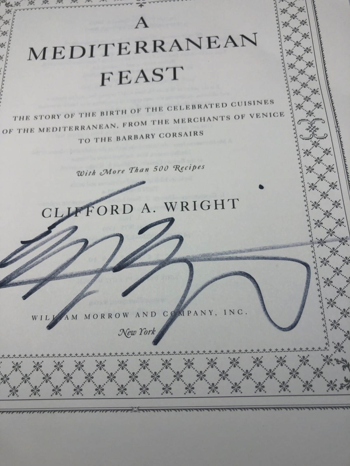 A Mediterranean Feast: Clifford Wright Signed by author
