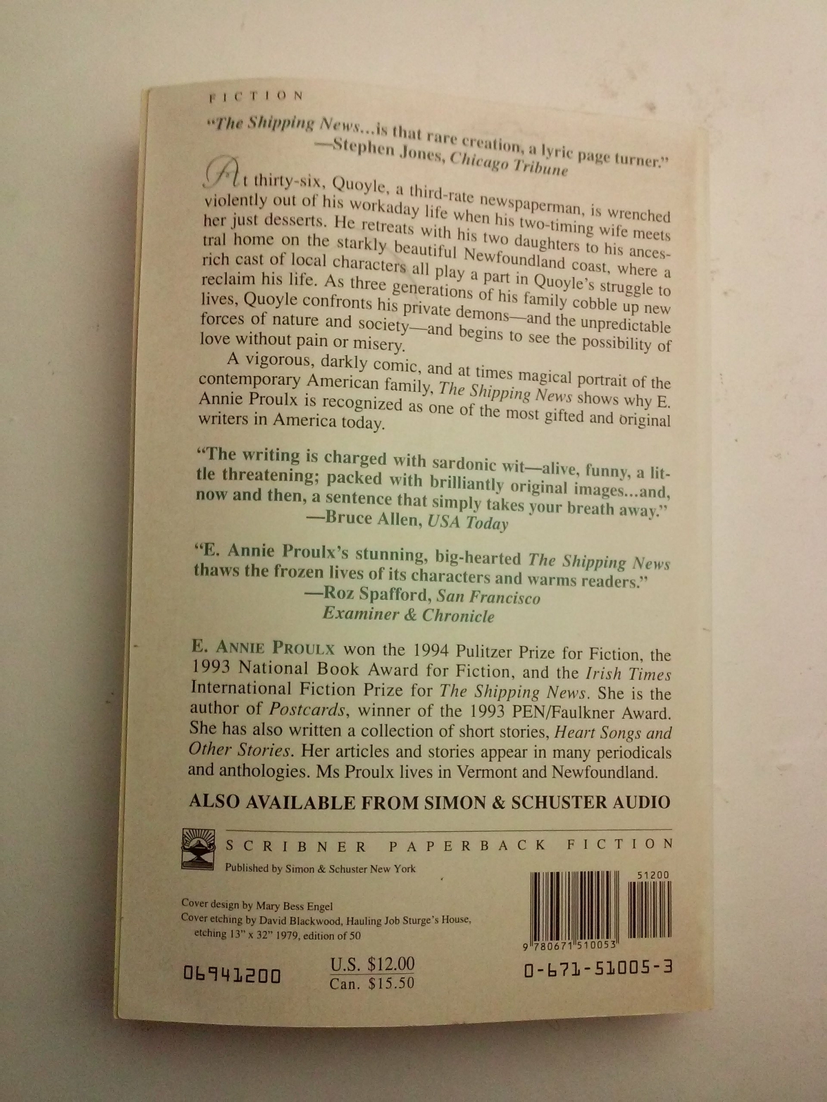 The Shipping News by E. Annie Proulx 1994 0671510053