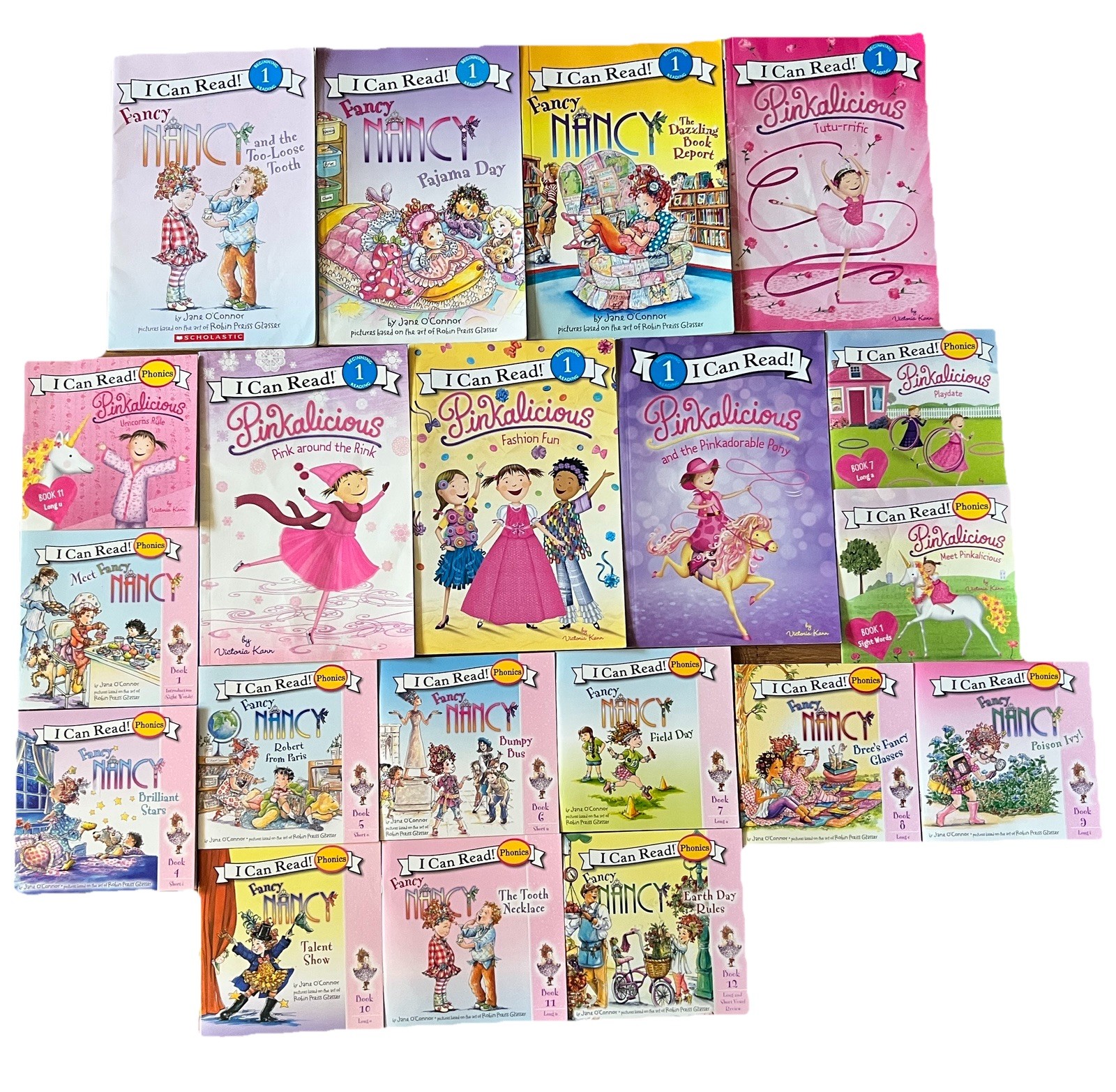 Lot of 20 Pinkalicious And Fancy Nancy Easy Reader Books, Level 1, Phonics