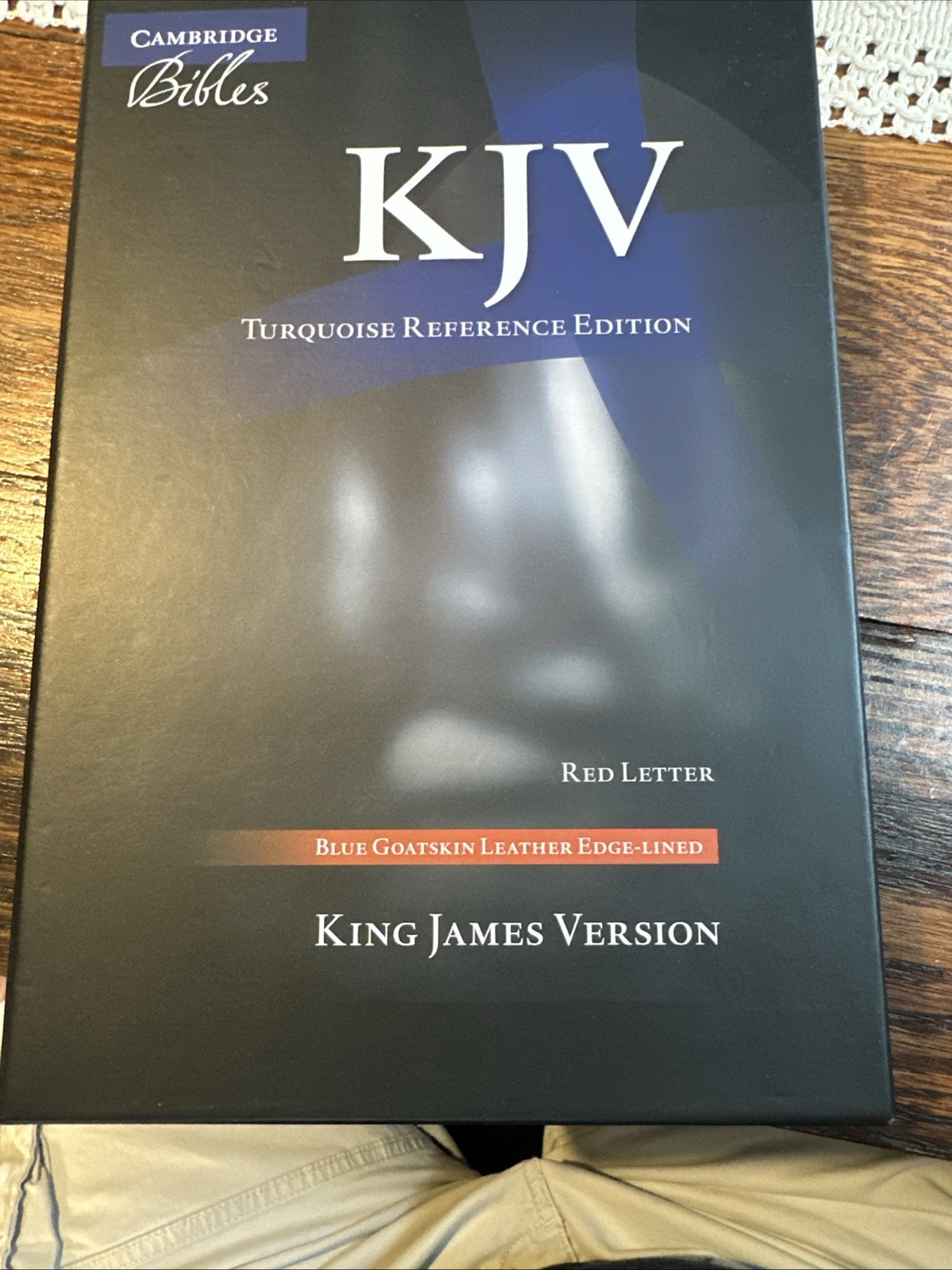 Cambridge Turquoise Ref KJV BIBLE Blue Goatskin Brand New!