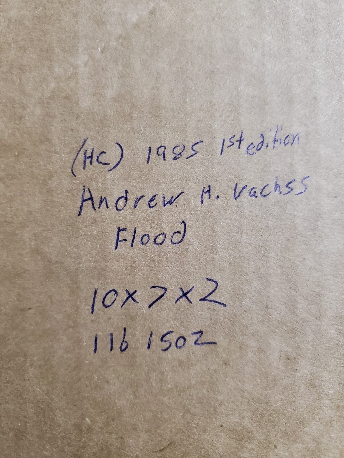Flood by Andrew Vachss (1985, Hardcover) First Edition Good condition