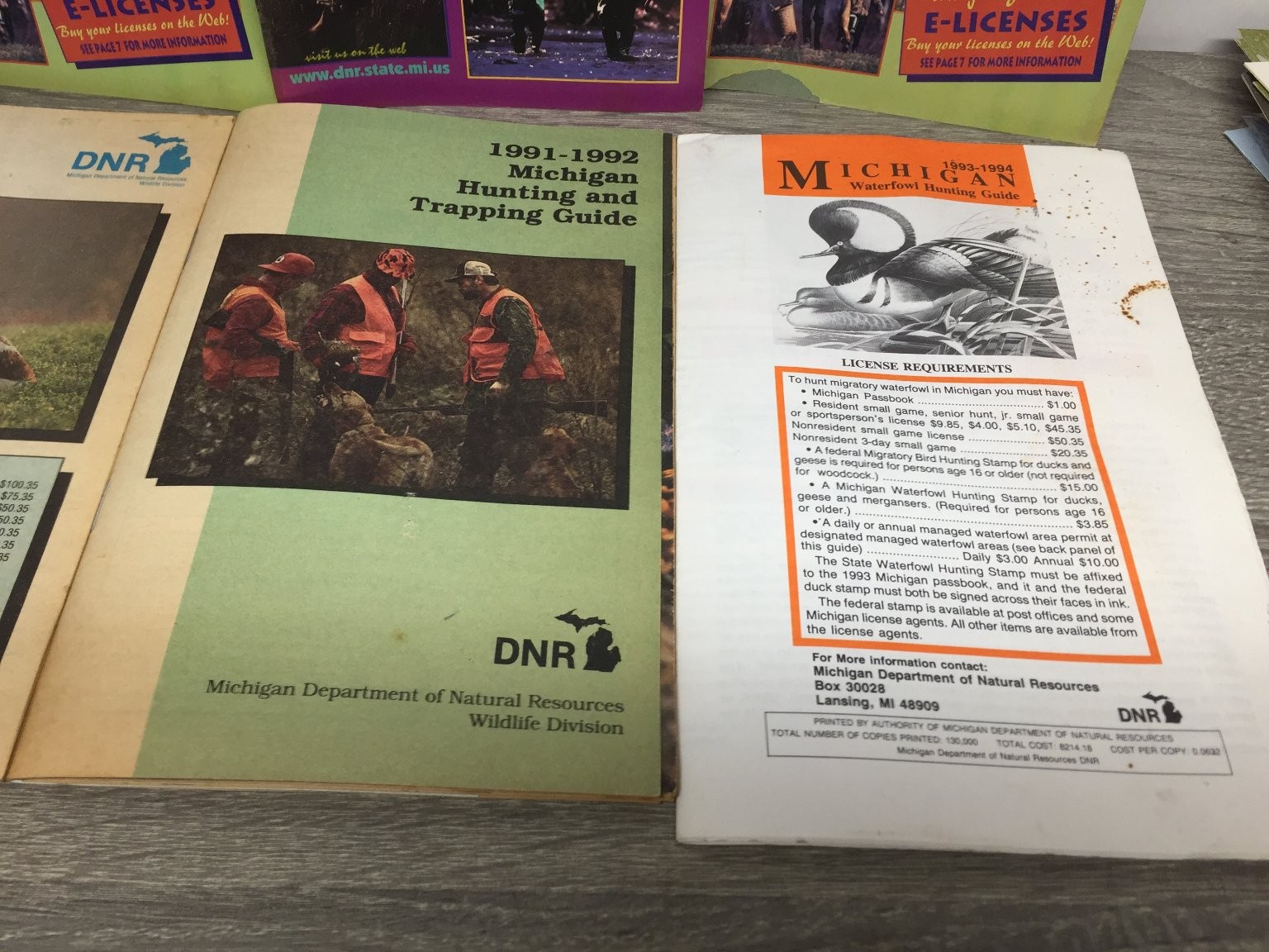 Michigan Hunting and Trapping Guide 1990’s 2000’s Michigan DNR Outdoors Wildlife