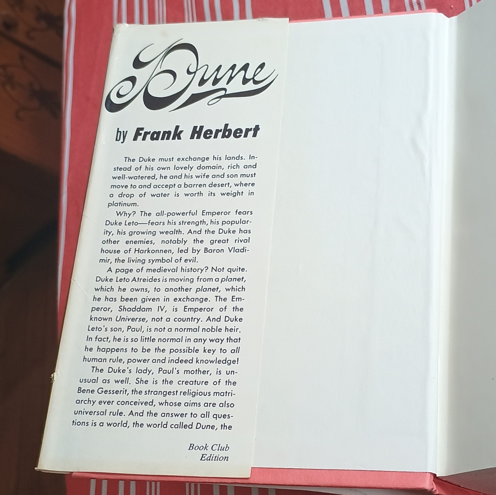Frank Herbert Dune HCDJ Sci-Fi Chilton 1965 Book Club Ed R45