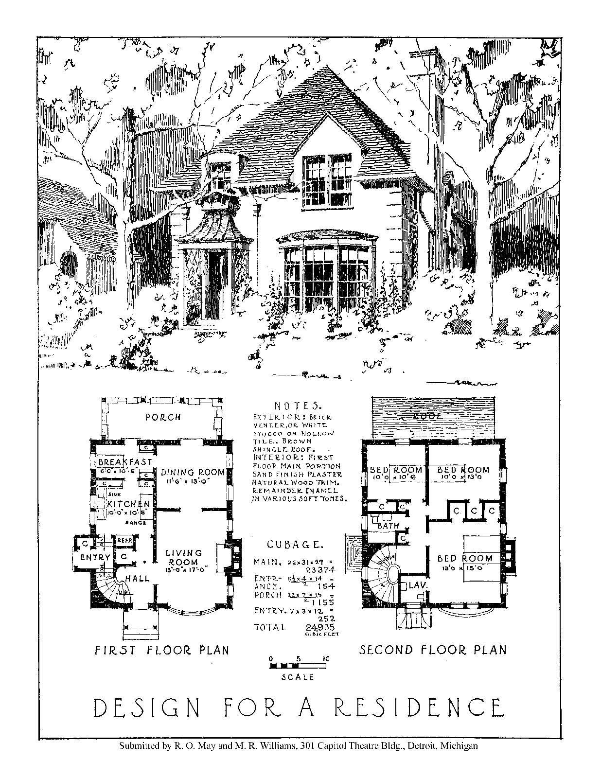 House Design Competitions – Book 11 Drawings – Detroit Free Press -1928