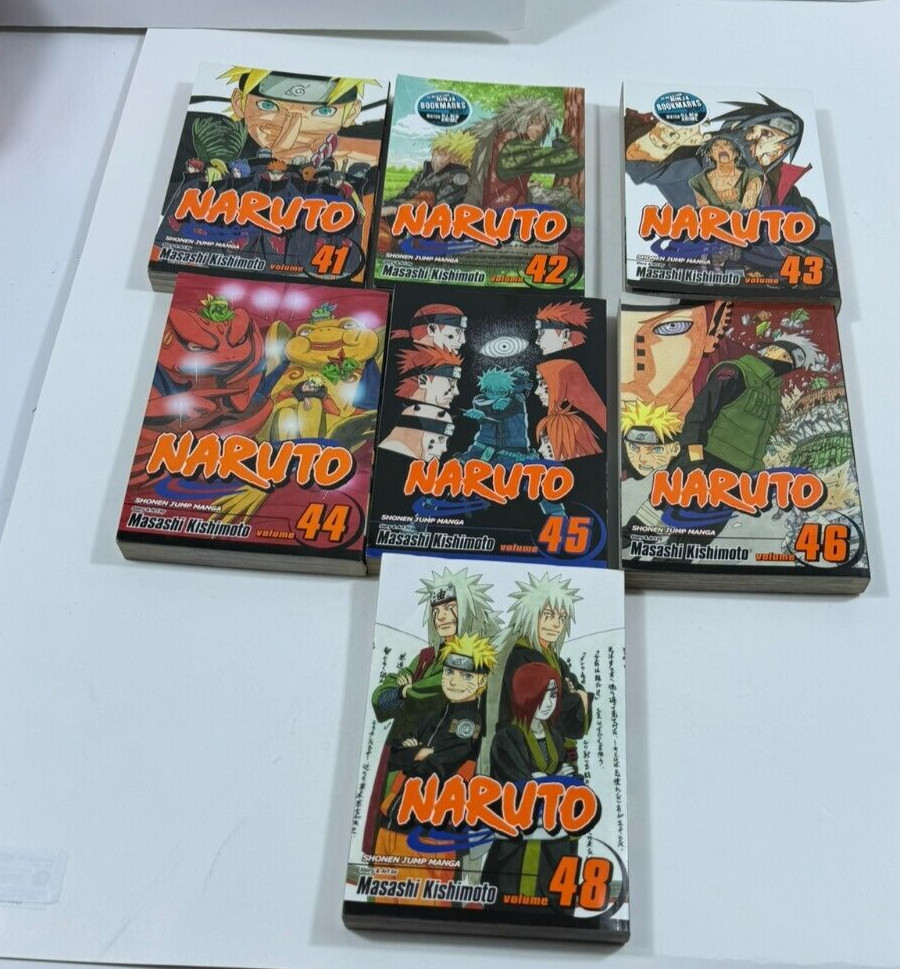 Naruto Manga Masashi Kishimoto English Lot 29-34 38-46 48 Viz Media Bookmarks