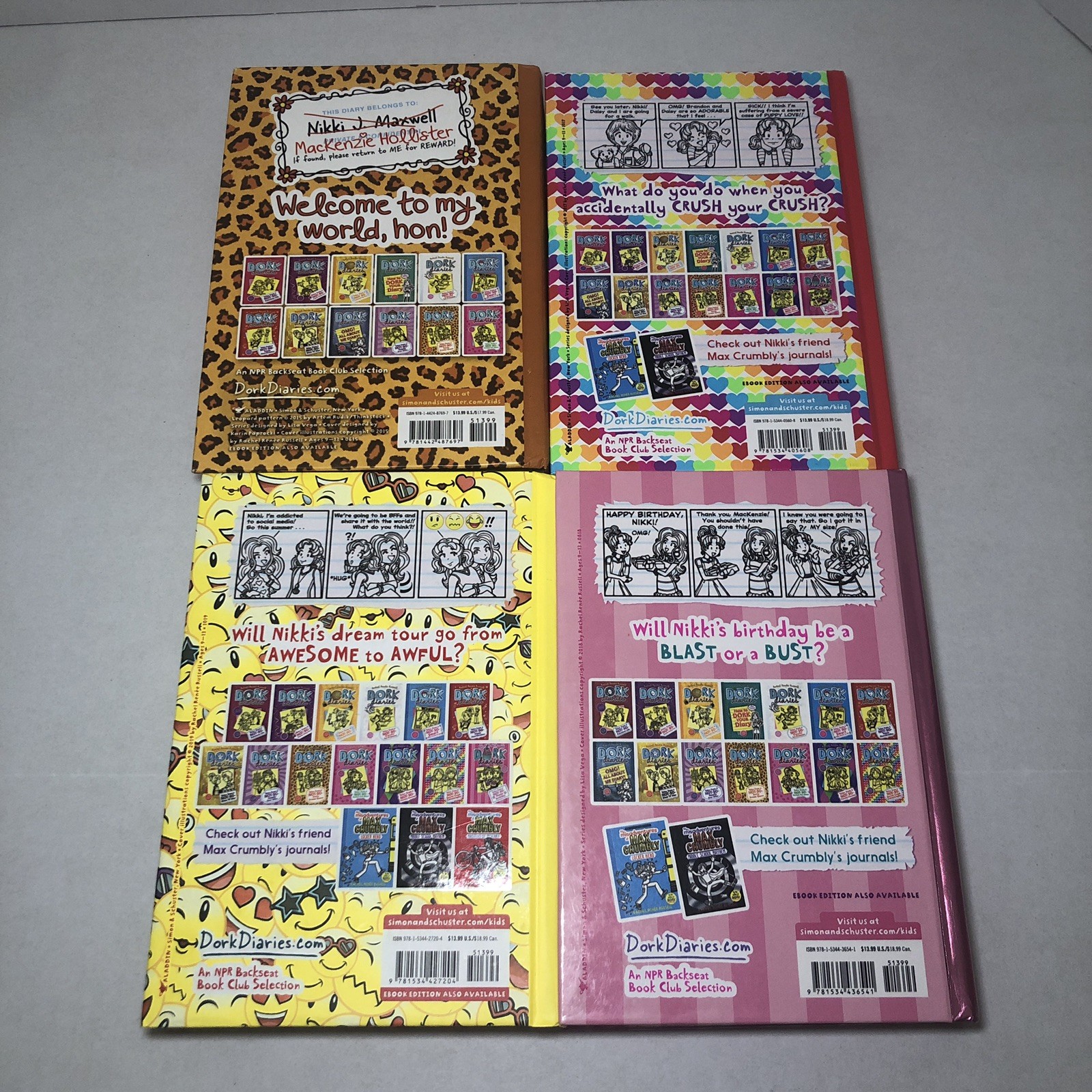 Lot 8 Dork Diaries by Rachel Renee Russell Hard Cover Exclusive Edition