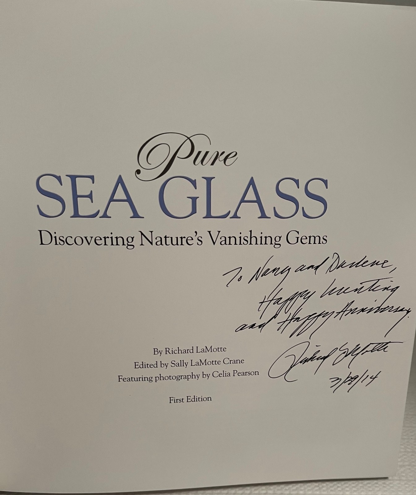 Richard LaMotte Pure Seaglass SIGNED First Edition Hardcover Dustjacket 2004