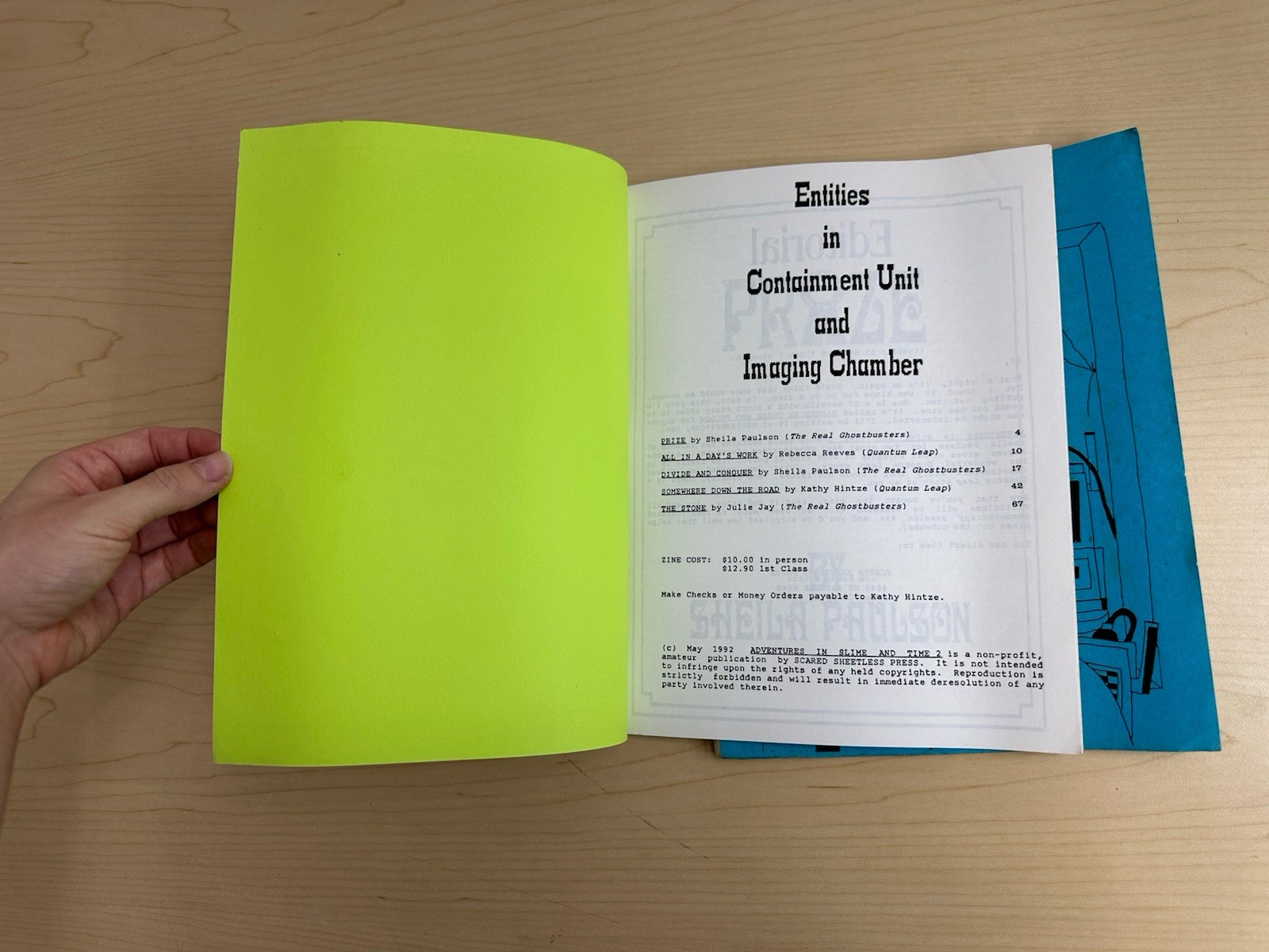 Real Ghostbusters Fanzine Adventures in Slime and Time 1 & 2 1990’s Paulson