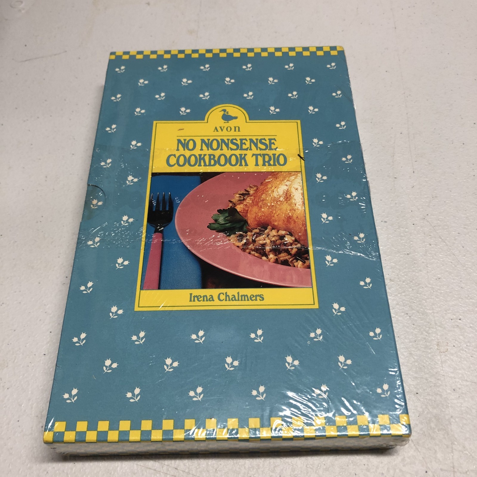 New Sealed Vintage 80s Avon No Nonsense Cookbook Trio by Irena Chalmers Book Set