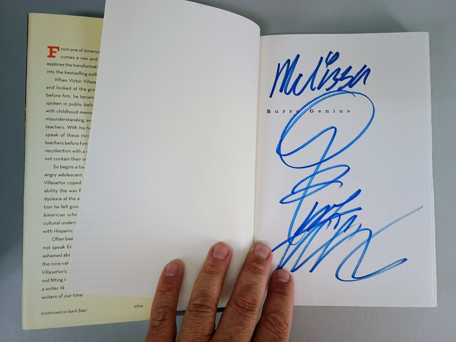 Victor Villasenor SIGNED! Burro Genius a Memoir HC/DJ