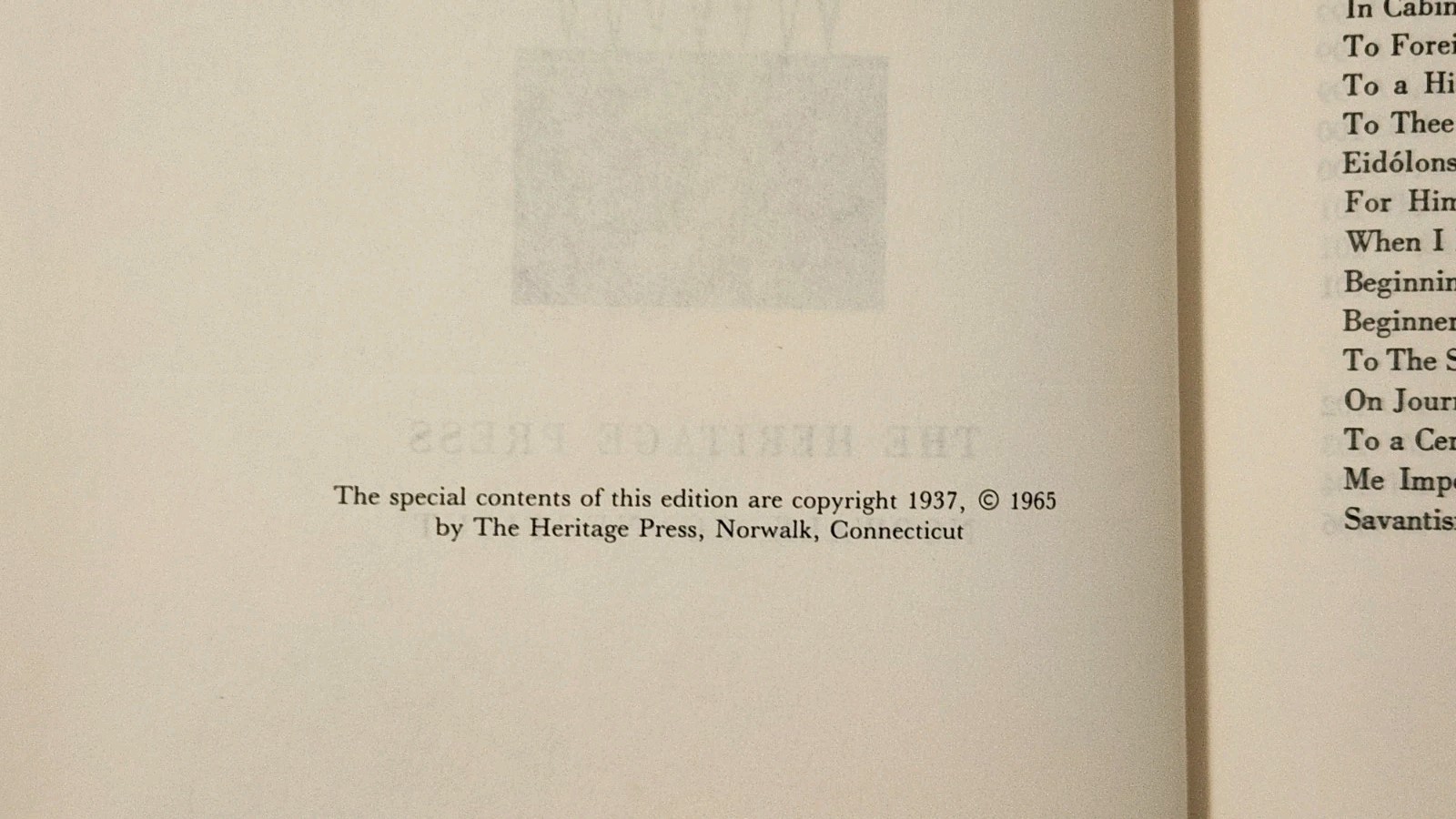 Leaves of Grass by Walt Whitman – Heritage Press 1937/65 – Slipcase HC Sandglass
