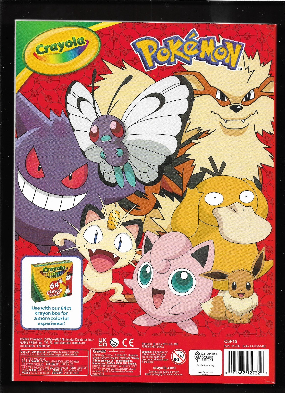 2024 Marvel ” POKEMON ” CRAYOLA Jumbo Coloring & Activity Book 96 PAGES