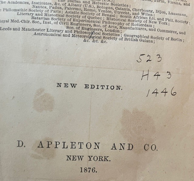 Outlines of Astronomy John Herschel Vintage Hardcover 1876