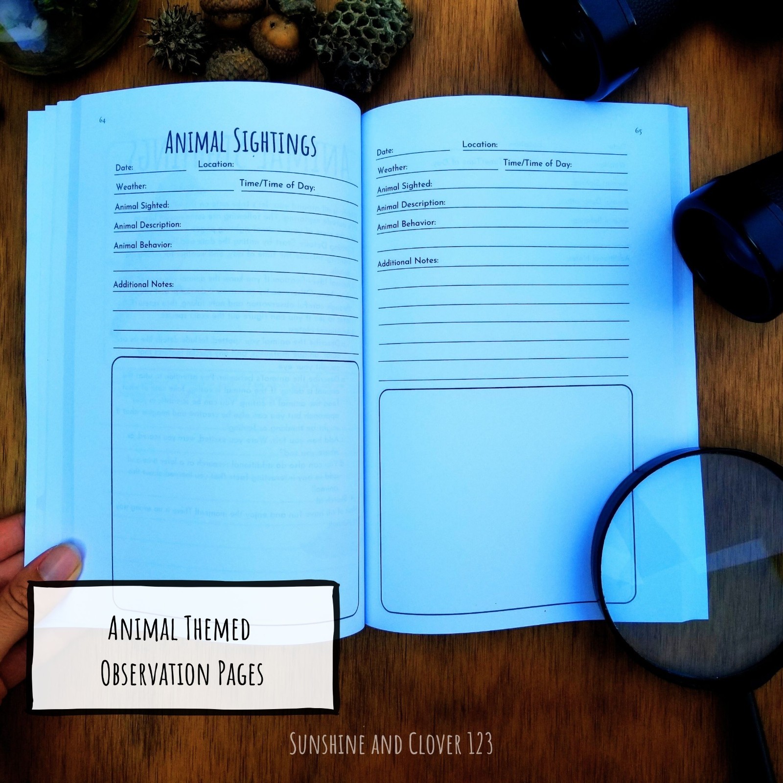 Nature Journal Exploring the Wild Kids Prompted Outdoor Observation Notebook B&W