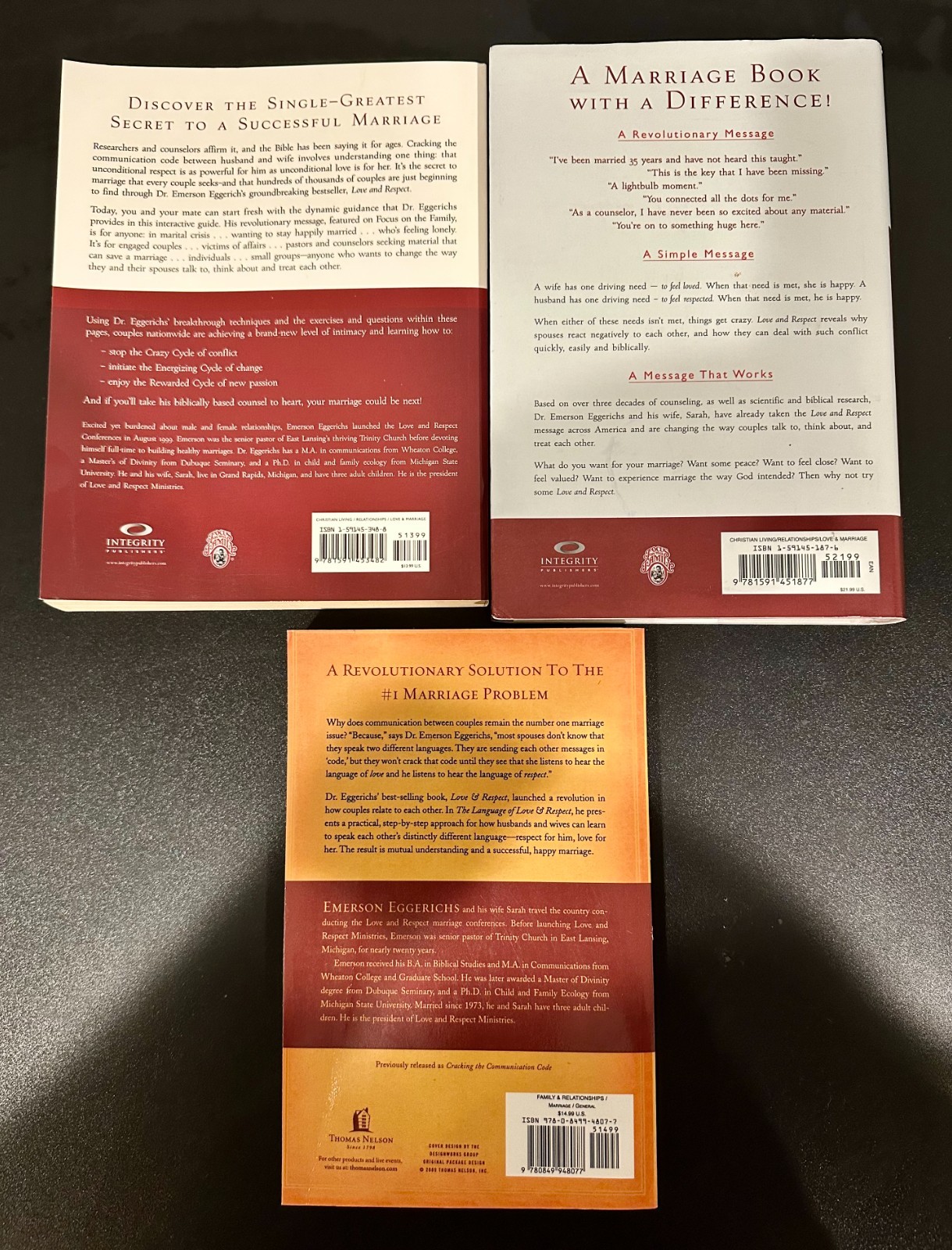 Dr. Emerson Eggerichs – The Language of Love & Respect Book Lot