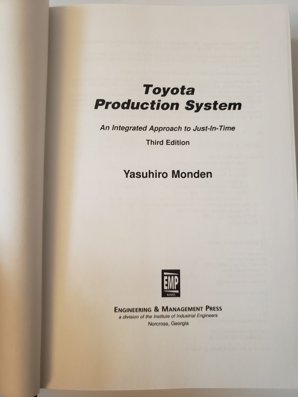 Toyota Production System : An Integrated Approach Book by Yasuhiro Monden 1998