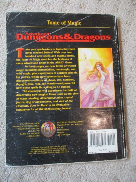 Advanced Dungeons & Dragons Accessory: Tome of Magic TSR02121 – Paperback