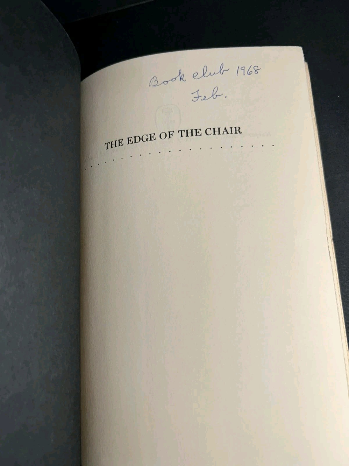 The Edge Of the Chair Joan Kahn editor Harper & Row 1st Ed HC w/DJ 1967 Suspense