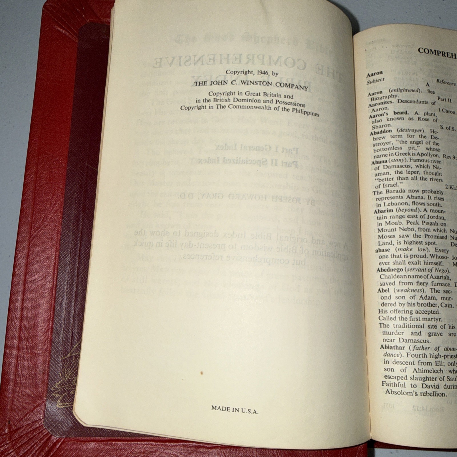 1946 Holy Bible The Good Shepherd Ed Christian Workers Indexed Illustrated EUC
