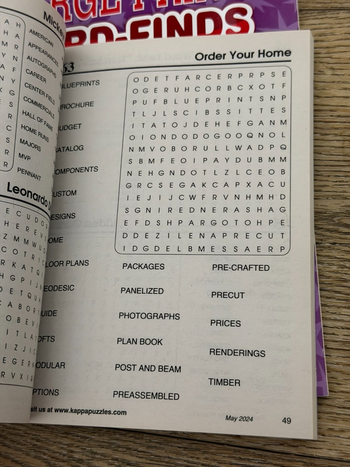 Puzzle Book Lot 6 Large Print Word Find Sudoku Crossword Kappa Puzzles