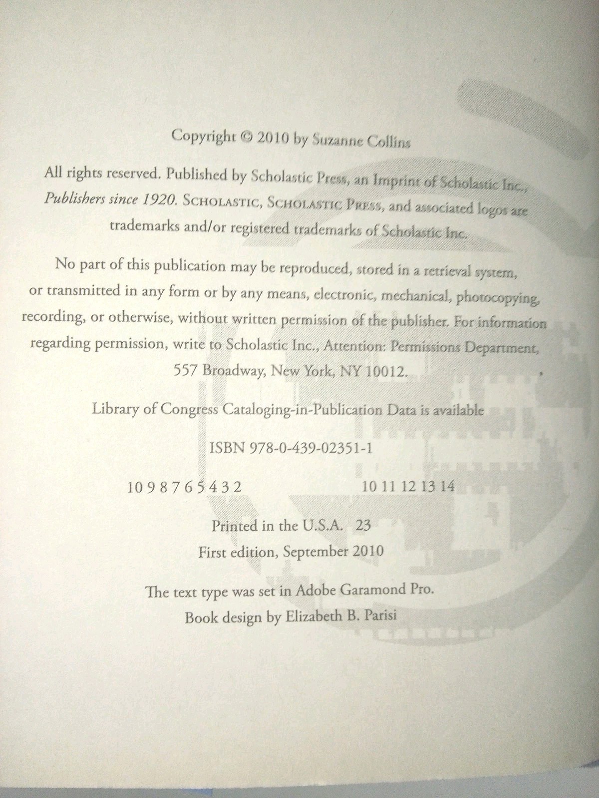 Mockingjay, Rare 2010 Book Tour Signature (The Hunger Games) Suzanne Collins