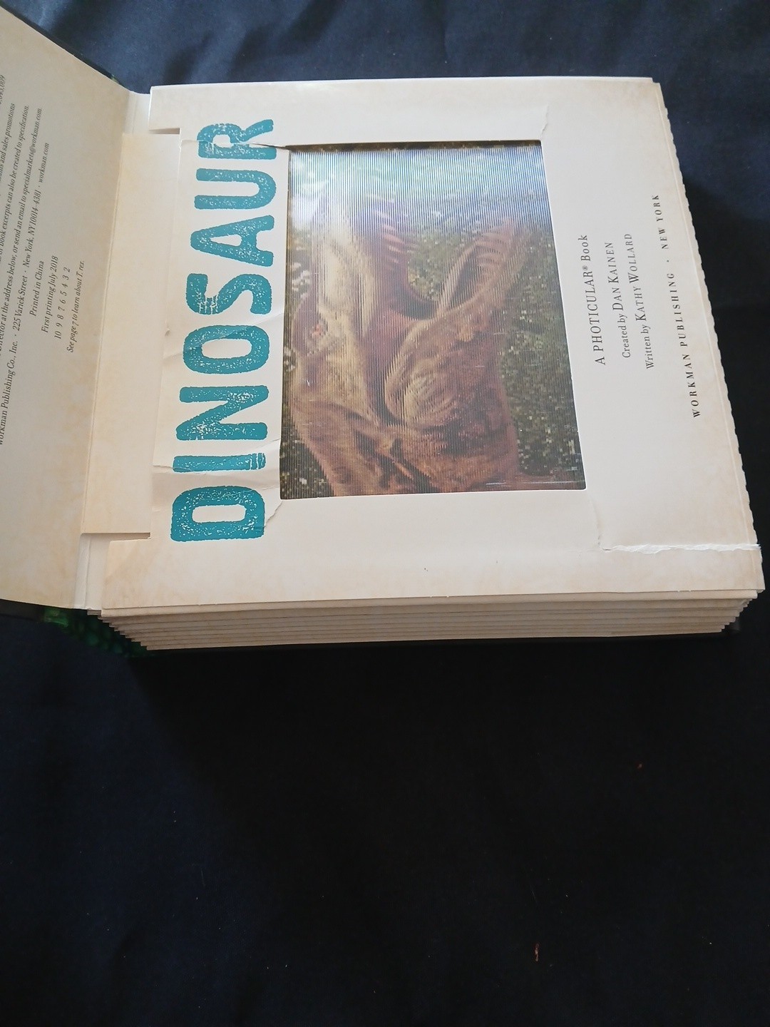 Dinosaur : A Photicular Book by Kathy Wollard and Dan Kainen (2018, Hardcover)