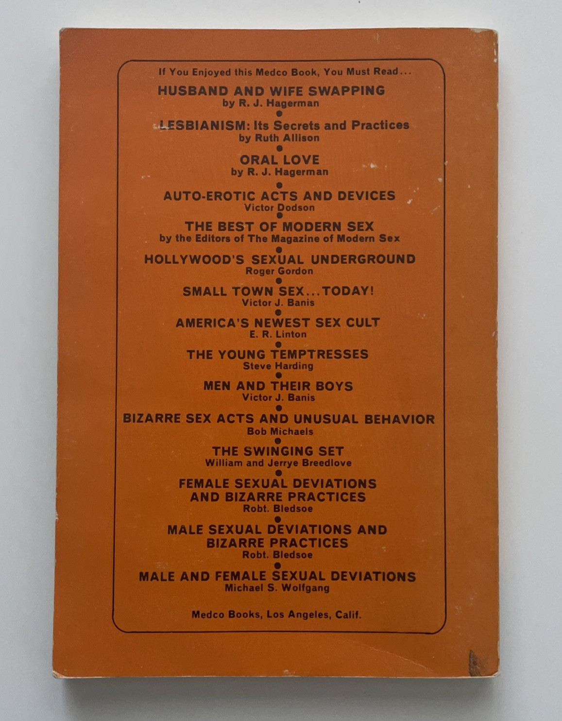 Sex Clubs Underground Robert Hadley 1967 True 1st Edition Medco Books MB-816