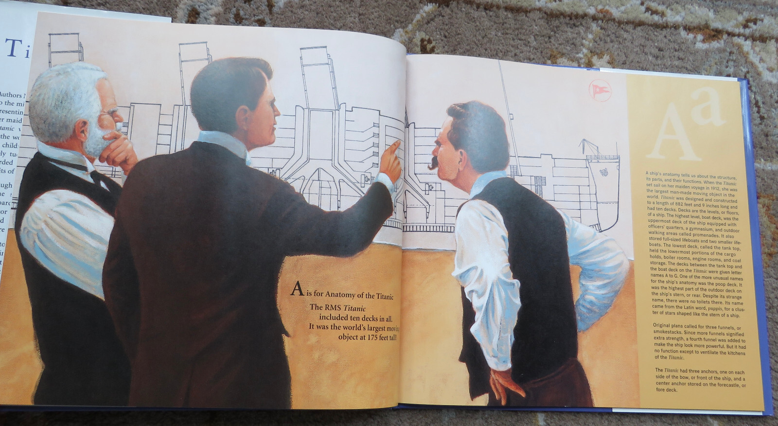 5 books Exploring the Titanic by Robert D. Ballard, T is for Titanic, Titanicat