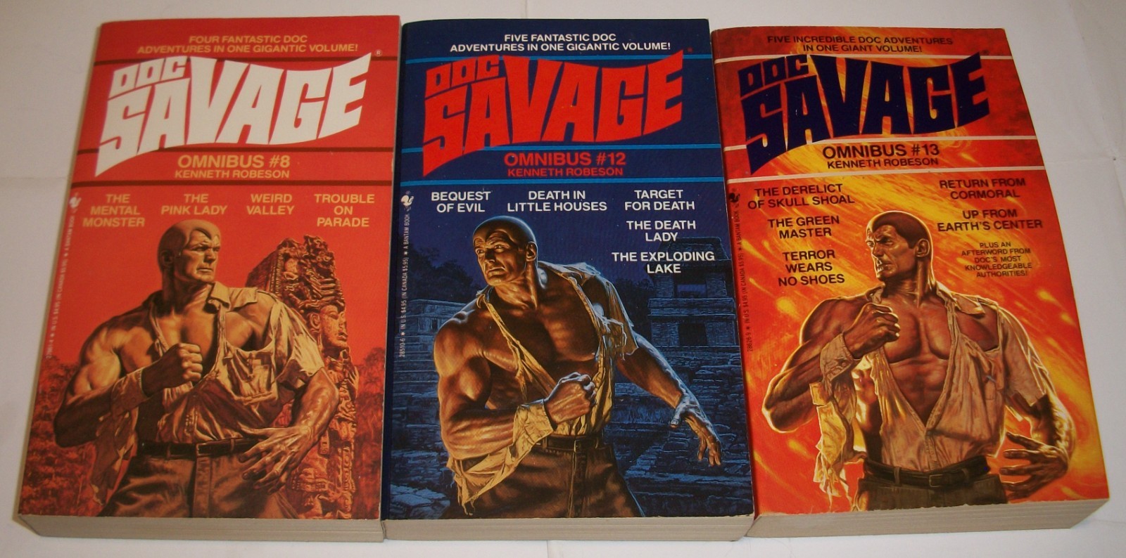 Doc Savage Omnibuss Book Lot of 9 Books #1, 2, 3, 8, 9, 10, 11, 12, & 13