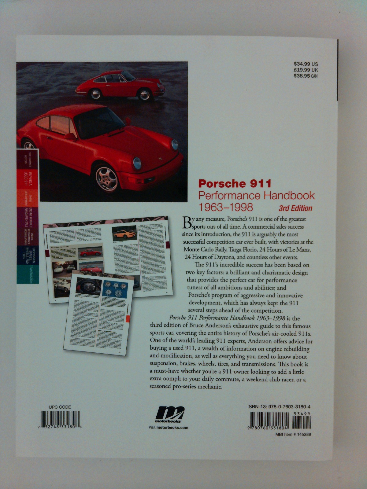 Porsche 911 Performance Handbook, 1963-1998 : 3rd Edition by Bruce Anderson
