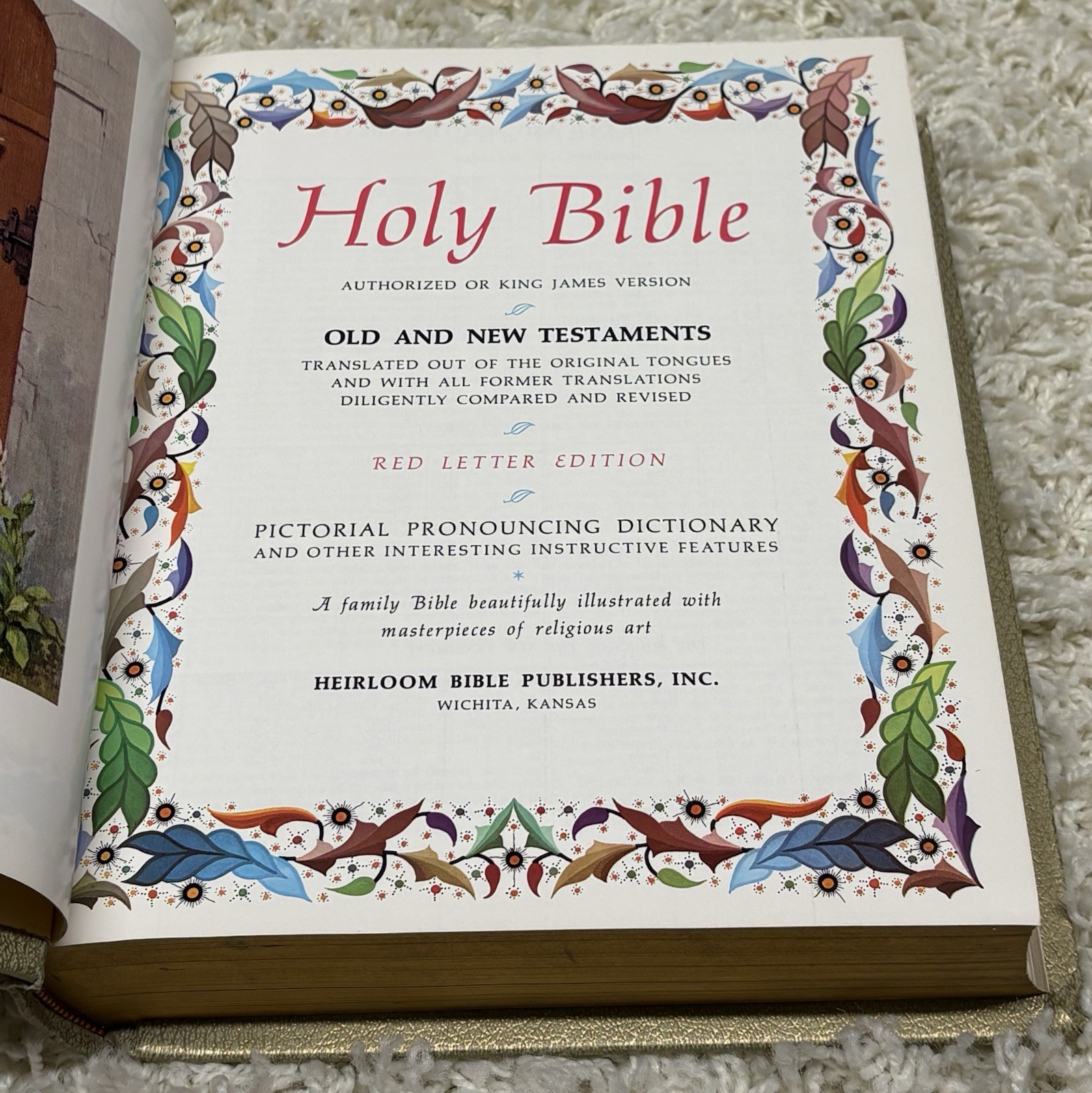 1964 XL Family Vintage Holy Bible 20th Century Gold Color Red Letter KJV