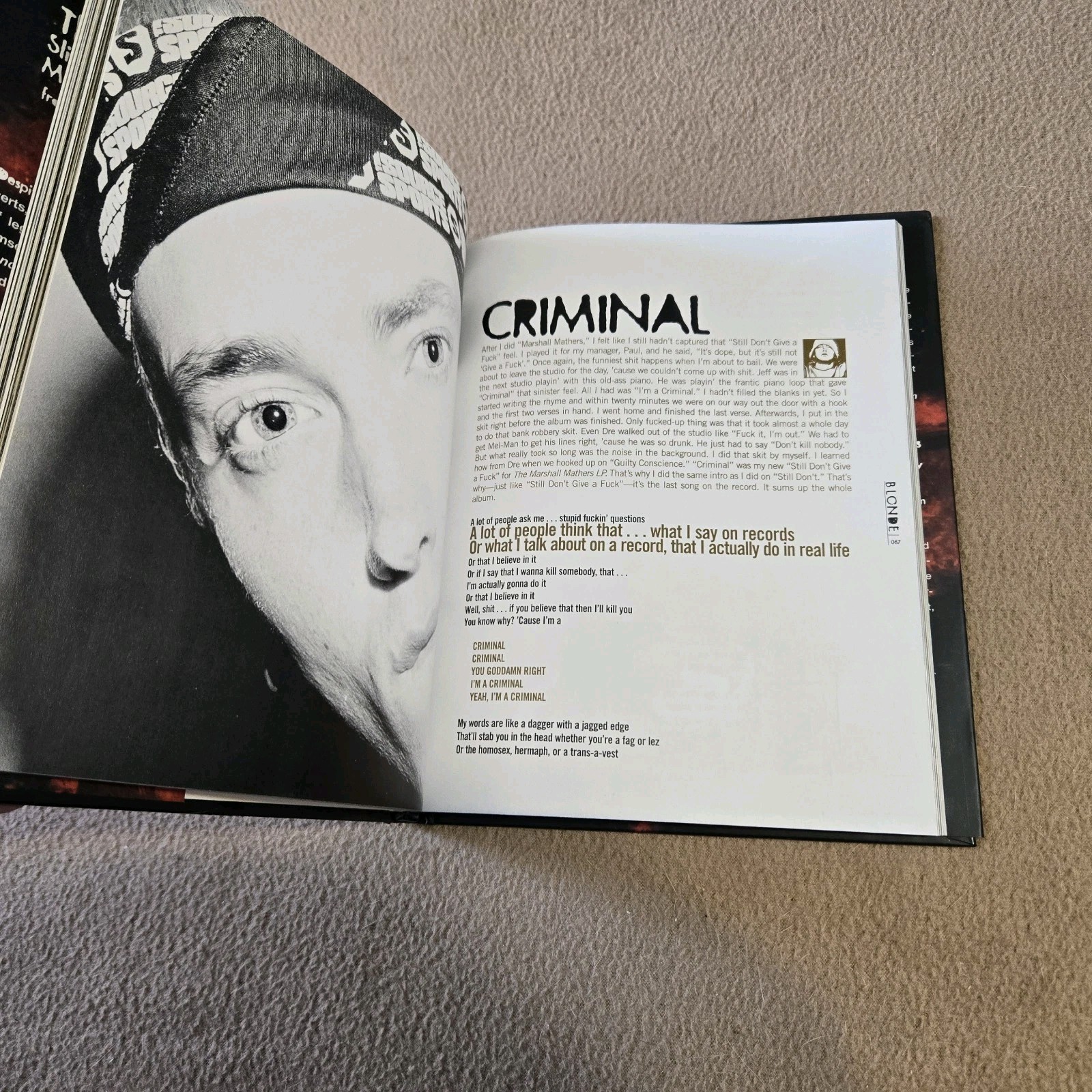 Angry Blonde, Eminem, 1st Edition/1st Printing, 2000, HC/DJ
