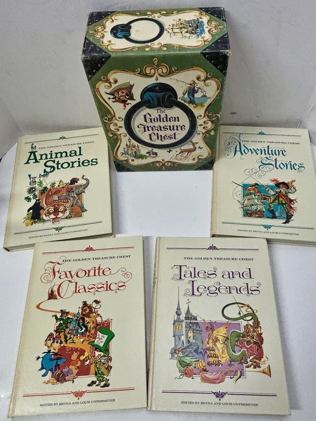 Vintage 1968 The Golden Press Treasure Chest HC Children’s Books Box Set of 4