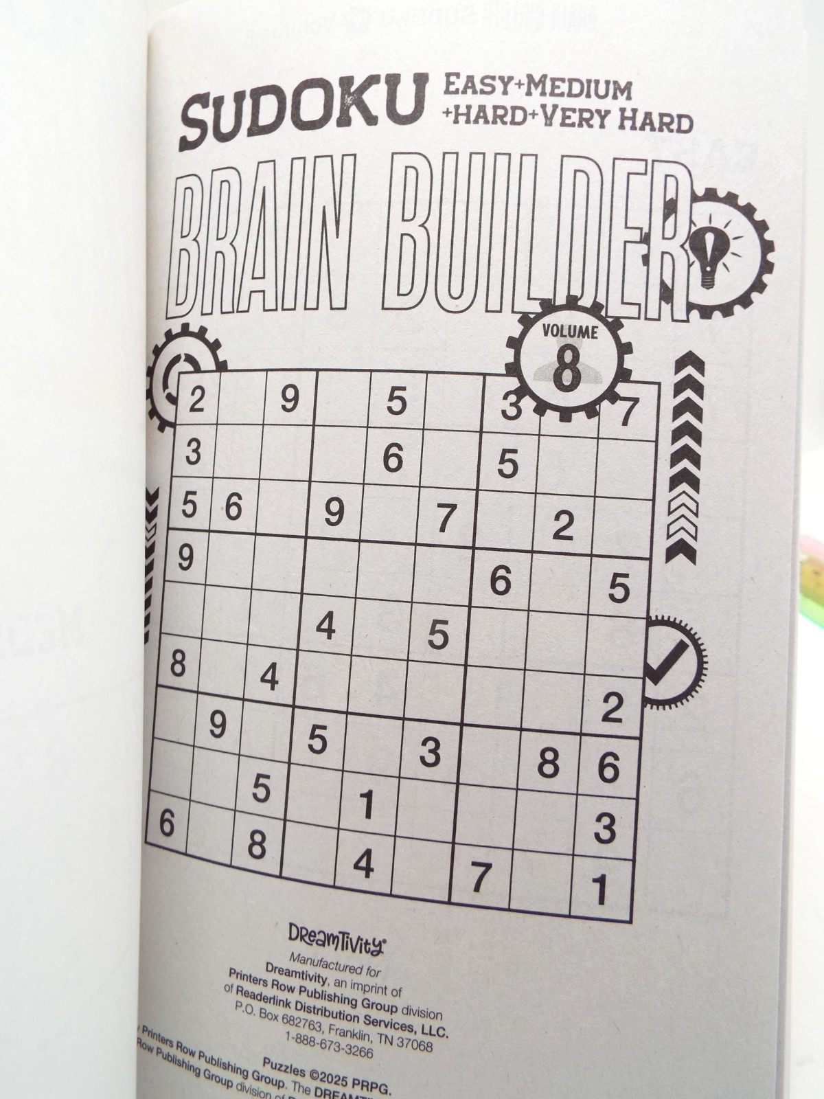 2 Sudoku Brain Builder Puzzle Books: Vol. 7 & 8 Smaller size: 5.25″ x 8.25″ NEW